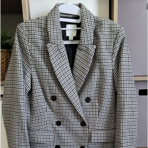 Joie Houndstooth Double Breasted Wool Blend Blazer XS (P) - Picture 5 of 12
